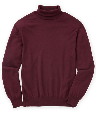 Westport Black Hudson Peak Merino Wool Turtleneck Sweater, Men's Big & Tall