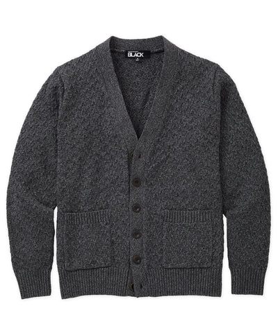 Westport Black Hanover Lattice Cardigan, Men's Big & Tall