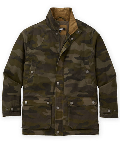 Westport Black CamoRidge Waxed Cotton Car Coat, Men's Big & Tall