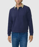 Westport Lifestyle Long Sleeve Bellamy Corduroy Collar Rugby Shirt - Navy