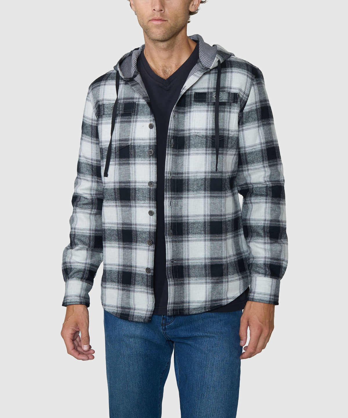 Westport Lifestyle Firepit Hooded Shirt Jacket - Black, Men's Big & Tall
