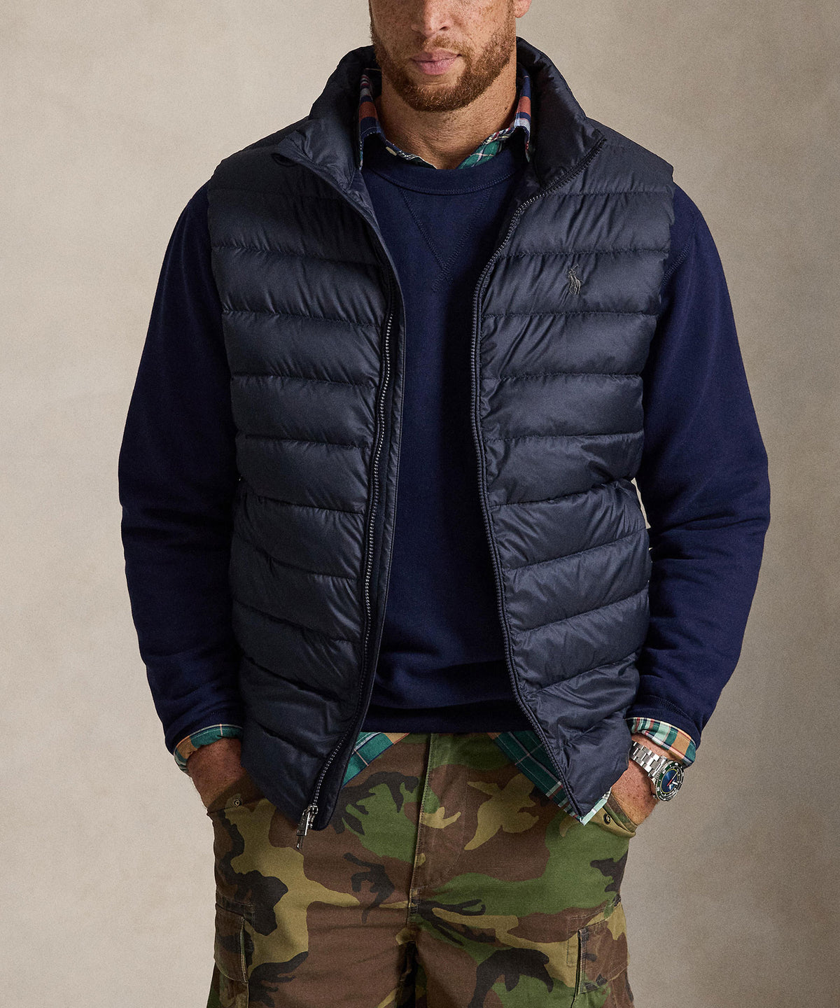 Polo Ralph Lauren Packable Vest - Navy, Men's Big & Tall