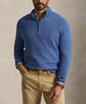 Polo Ralph Lauren Long Sleeve Textured Cotton Half-Zip Sweater - Blue Borage Heather