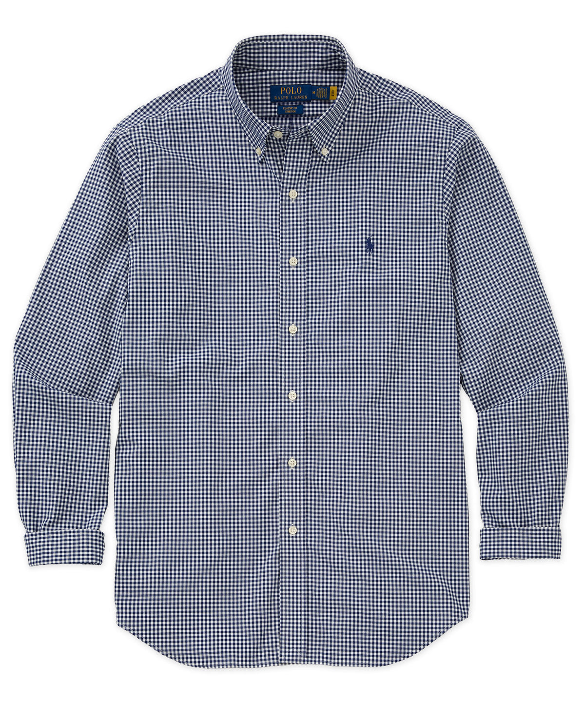 Polo Ralph Lauren Long Sleeve Poplin Shirt - Navy/White, Men's Big & Tall