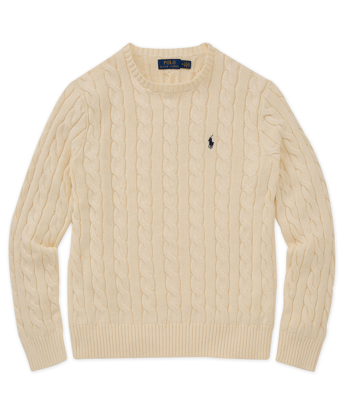 Polo Ralph Lauren Cotton Cable Crew Neck Sweater - Andover Cream, Men's Big & Tall