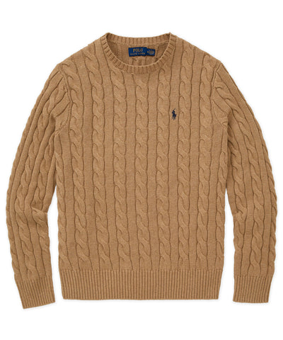 Polo Ralph Lauren Cotton Cable Crew Neck Sweater, Men's Big & Tall
