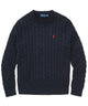 Polo Ralph Lauren Cotton Cable Crew Neck Sweater - Hunter/Navy