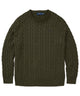 Polo Ralph Lauren Cotton Cable Crew Neck Sweater - Olive Shrub Heather