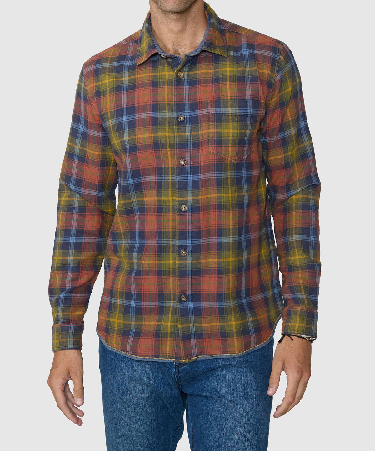 Westport Lifestyle Long Sleeve Spread Collar Multi Plaid Sport Shirt, Men's Big & Tall
