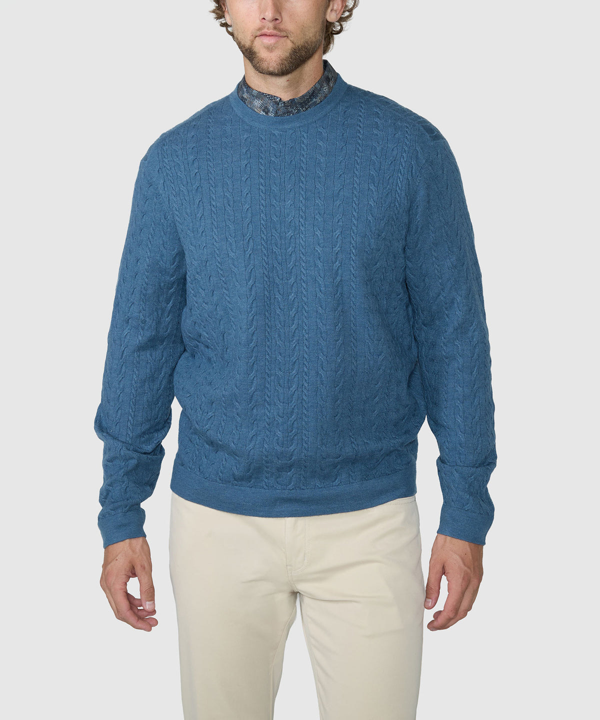 Westport Black Sands Twist Cable Crew Sweater, Men's Big & Tall