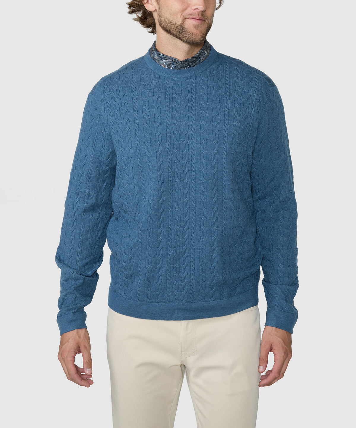 Westport Black Sands Twist Cable Crew Sweater, Men's Big & Tall