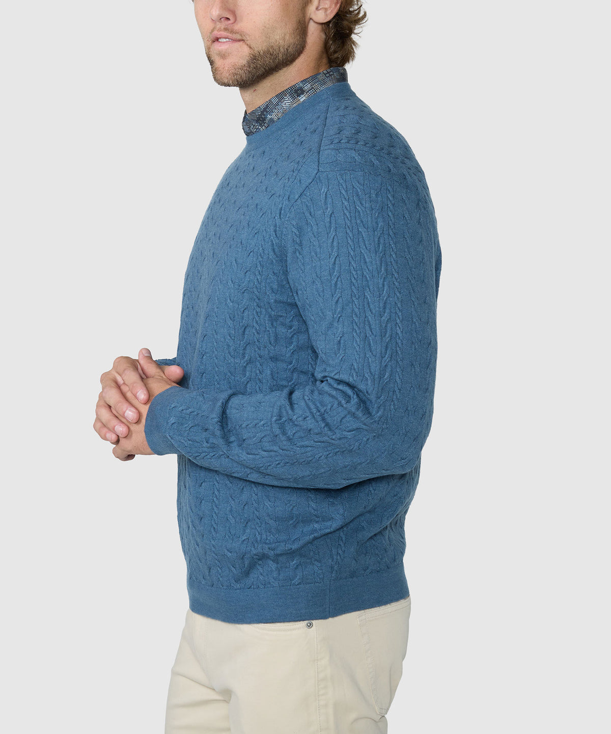 Westport Black Sands Twist Cable Crew Sweater, Men's Big & Tall