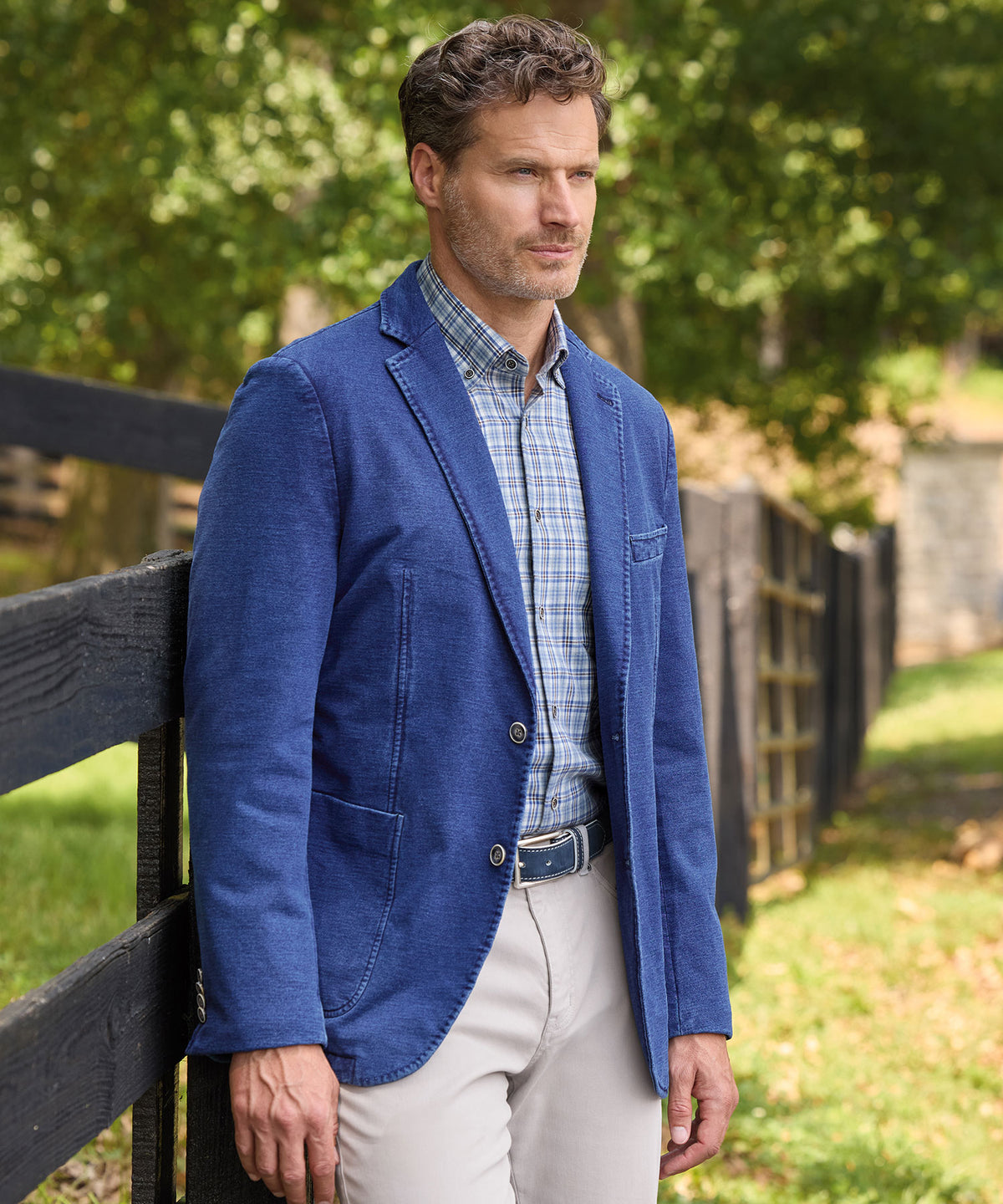 Westport Black Eastover Denim Knit Sport Coat, Men's Big & Tall