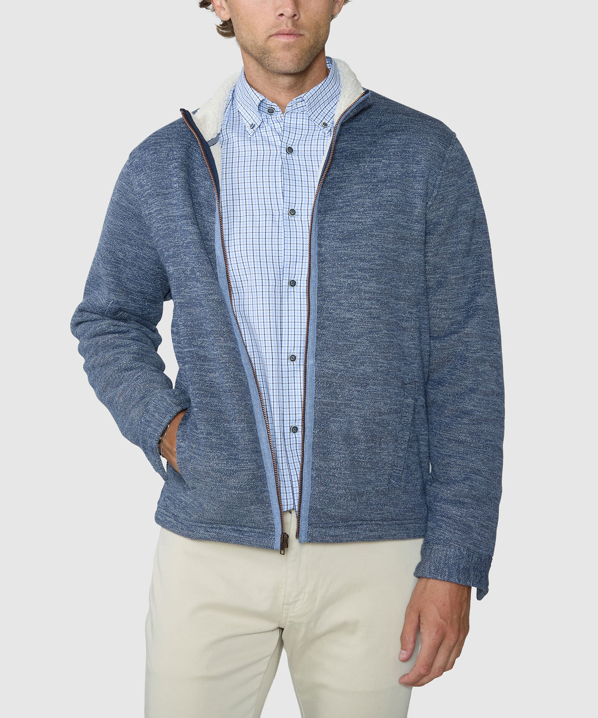Westport Black Blue Ridge Fleece Jacket - Indigo, Men's Big & Tall