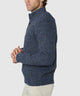 Westport Black Brentwood Chenille Button Mock Sweater - Navy