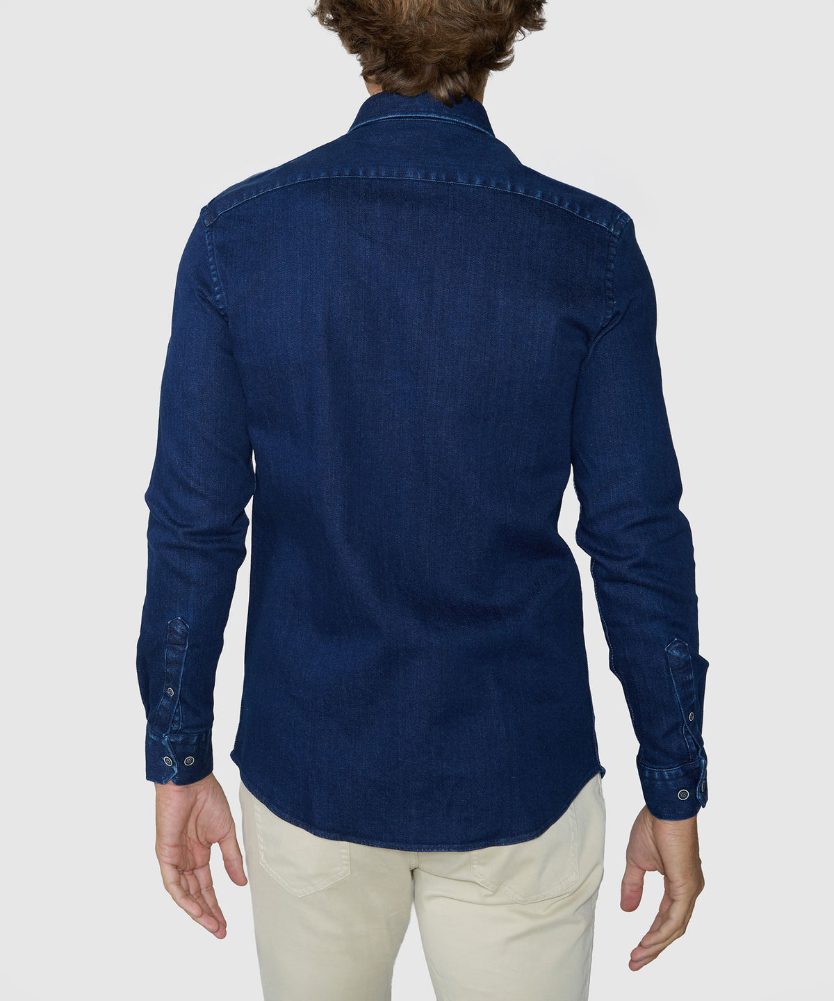 Westport Lifestyle Long Sleeve Button-Down Collar Sport Shirt - Denim, Men's Big & Tall