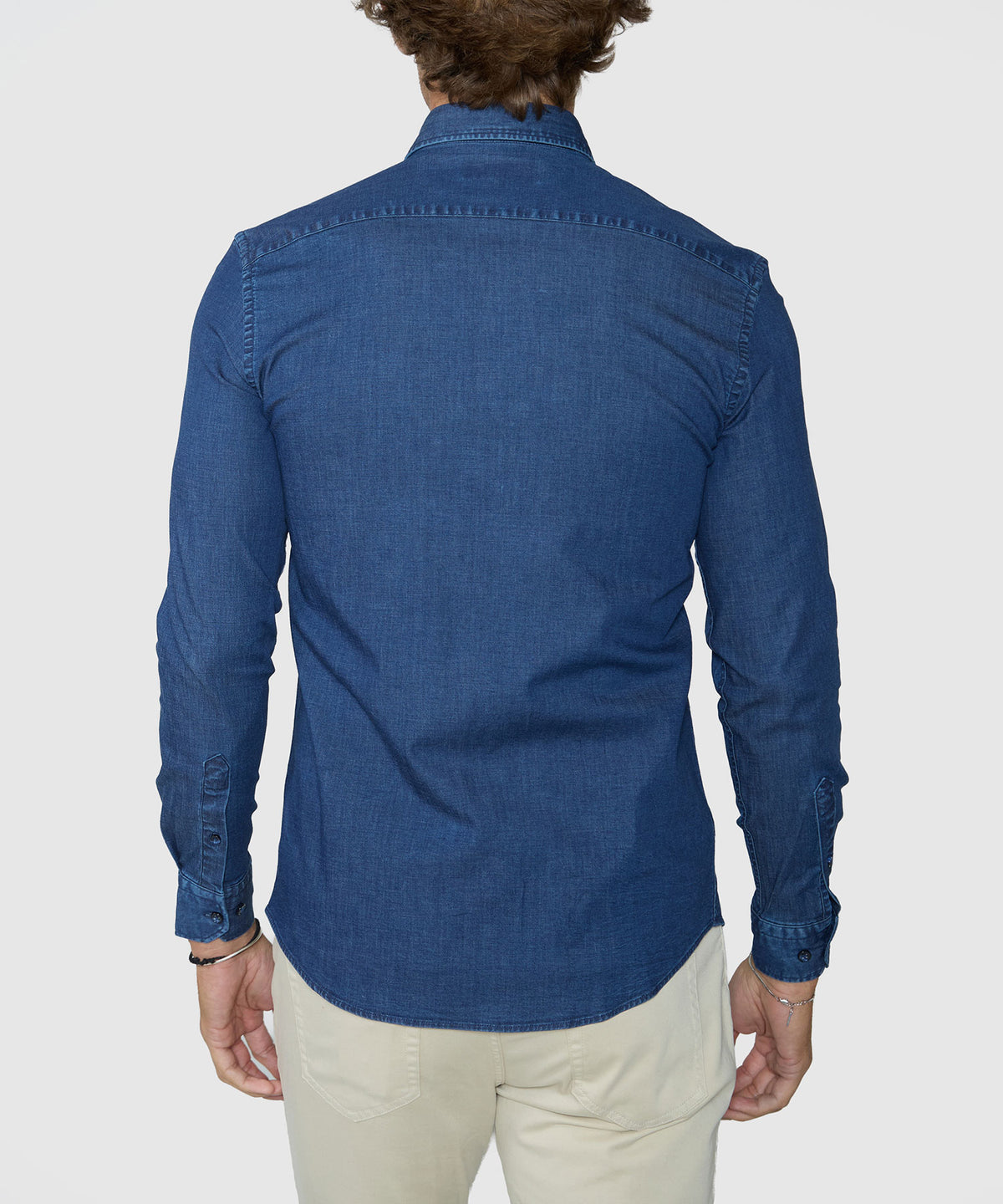 Westport Black Long Sleeve Button-Down Collar Denim Sport Shirt, Men's Big & Tall