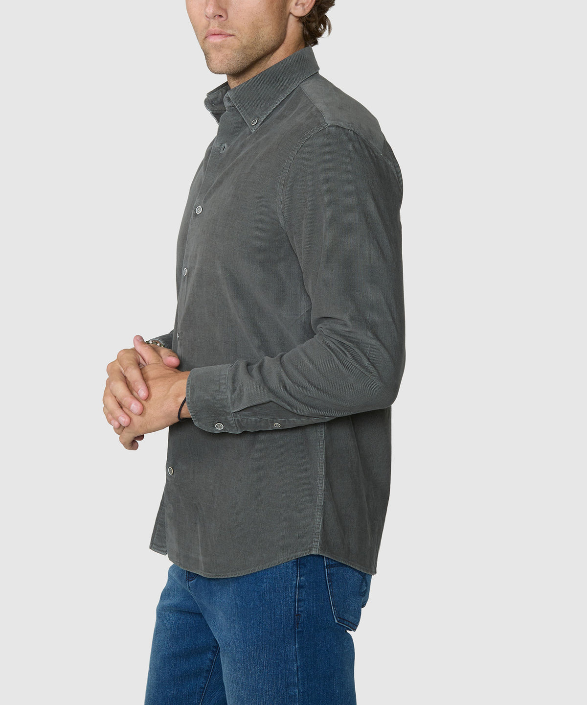 Westport Lifestyle Long Sleeve Tidewashed Corduroy Sport Shirt - Olive, Men's Big & Tall