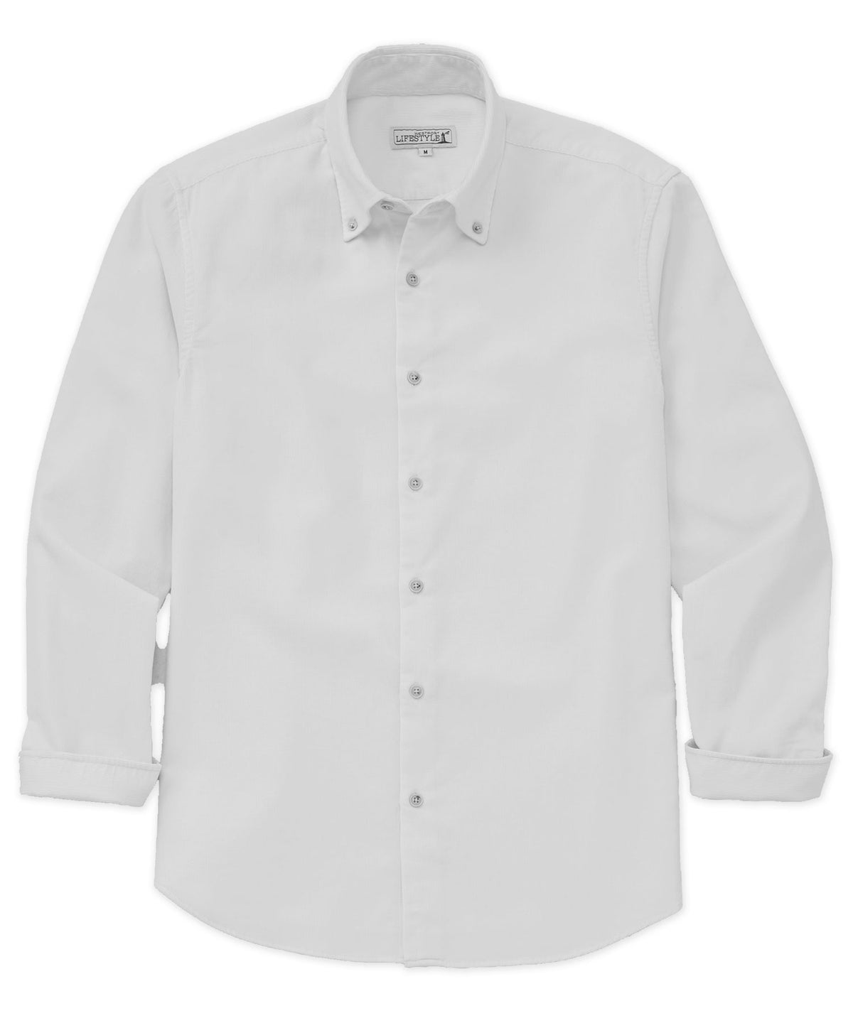 Westport Lifestyle Long Sleeve Tidewashed Corduroy Sport Shirt - Ivory, Men's Big & Tall