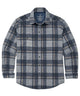 Long sleeve plaid sport shirt, dark navy and charcoal with white - Night Swim