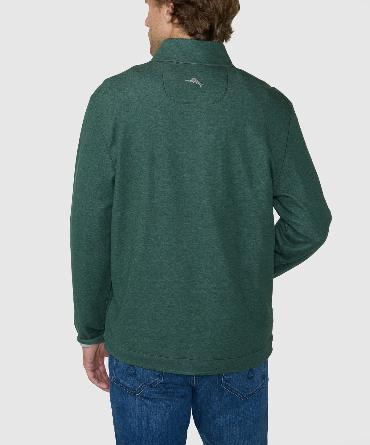 Tommy Bahama Long Sleeve Flipview Half-Zip Pullover - Juniper, Men's Big & Tall