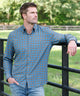 Westport No-Tuck Long Sleeve Button-Down Collar Stretch Performance Plaid Sport Shirt