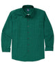 Hunter green plaid long-sleeve button-down sport shirt with stretch fabric - Hunter/White