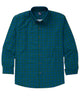 Hunter green plaid long-sleeve button-down sport shirt with stretch performance fabric