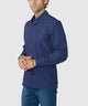 Westport No-Tuck Long Sleeve Button-Under Spread Collar Stretch Performance Medallion Print Sport Shirt - Navy