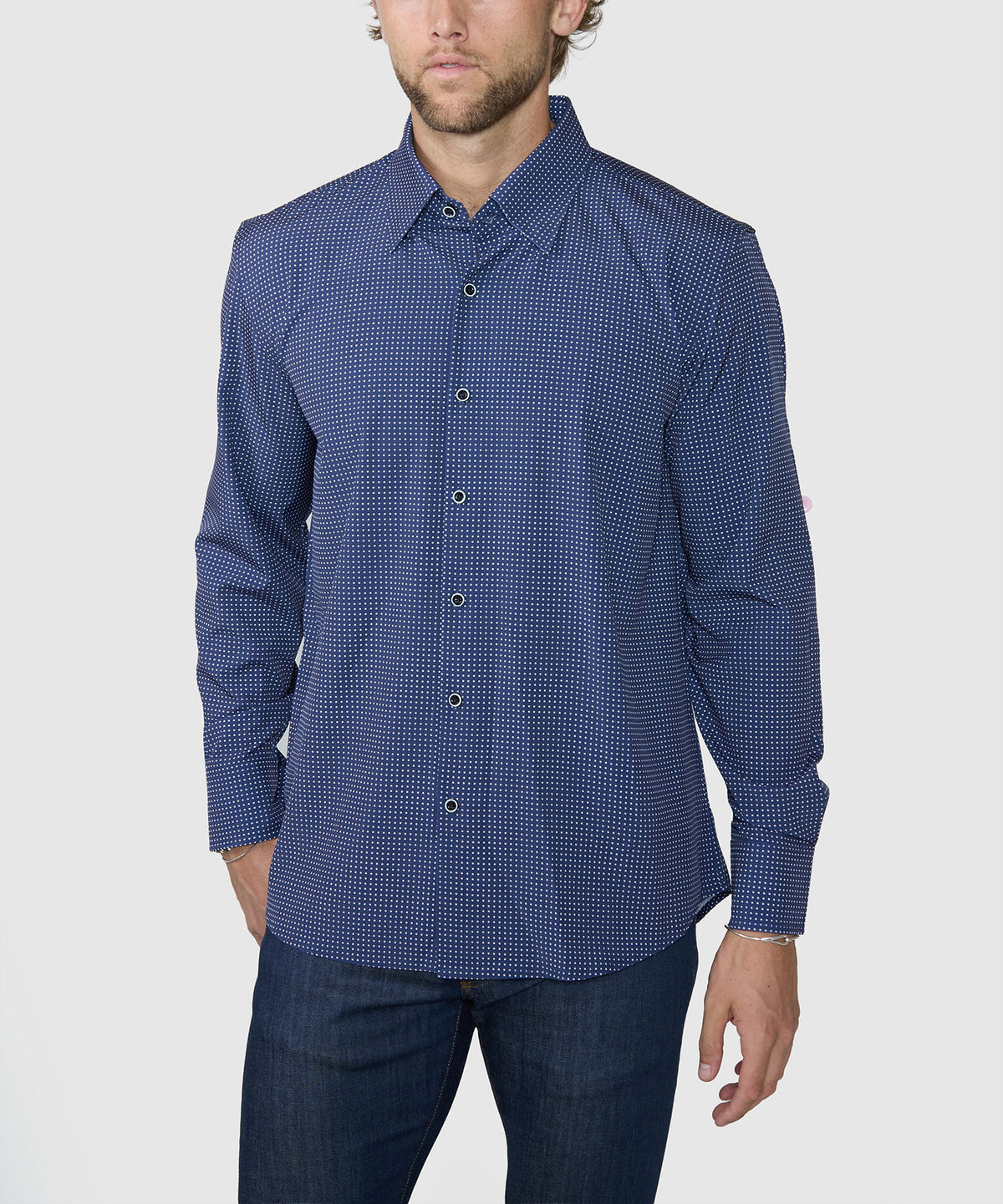 Westport No-Tuck Long Sleeve Spread Collar Performance Sport Shirt, Men's Big & Tall