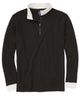 Westport No-Tuck Long Sleeve Contrast Trim Quarter-Zip Pullover - Black/White