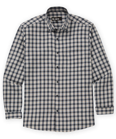 Westport Black Long Sleeve Button Down Collar Sport Shirt, Men's Big & Tall