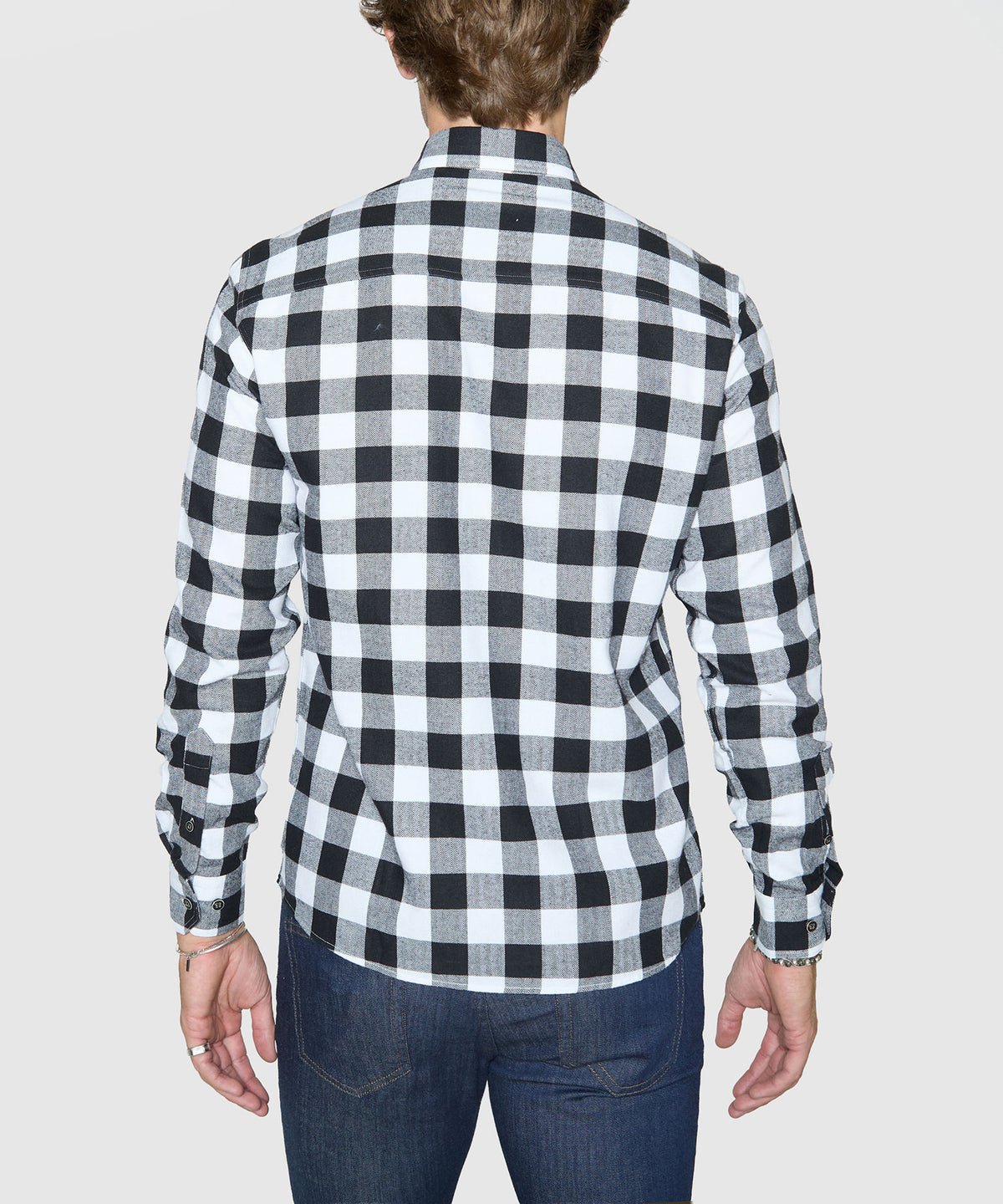 Westport No-Tuck Long Sleeve Hidden Button Down Collar Buffalo Plaid Sport Shirt, Men's Big & Tall