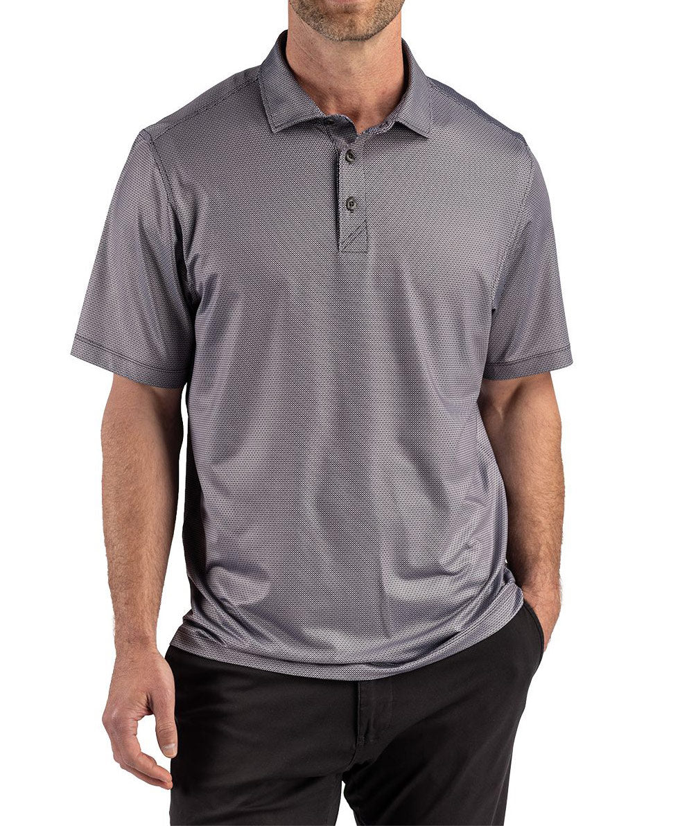Cutter & Buck Short Sleeve Pike Recycled Lattice Print Polo, Men's Big & Tall