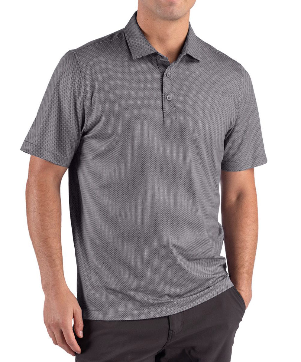 Cutter & Buck Short Sleeve Pike Recycled Lattice Print Polo, Men's Big & Tall