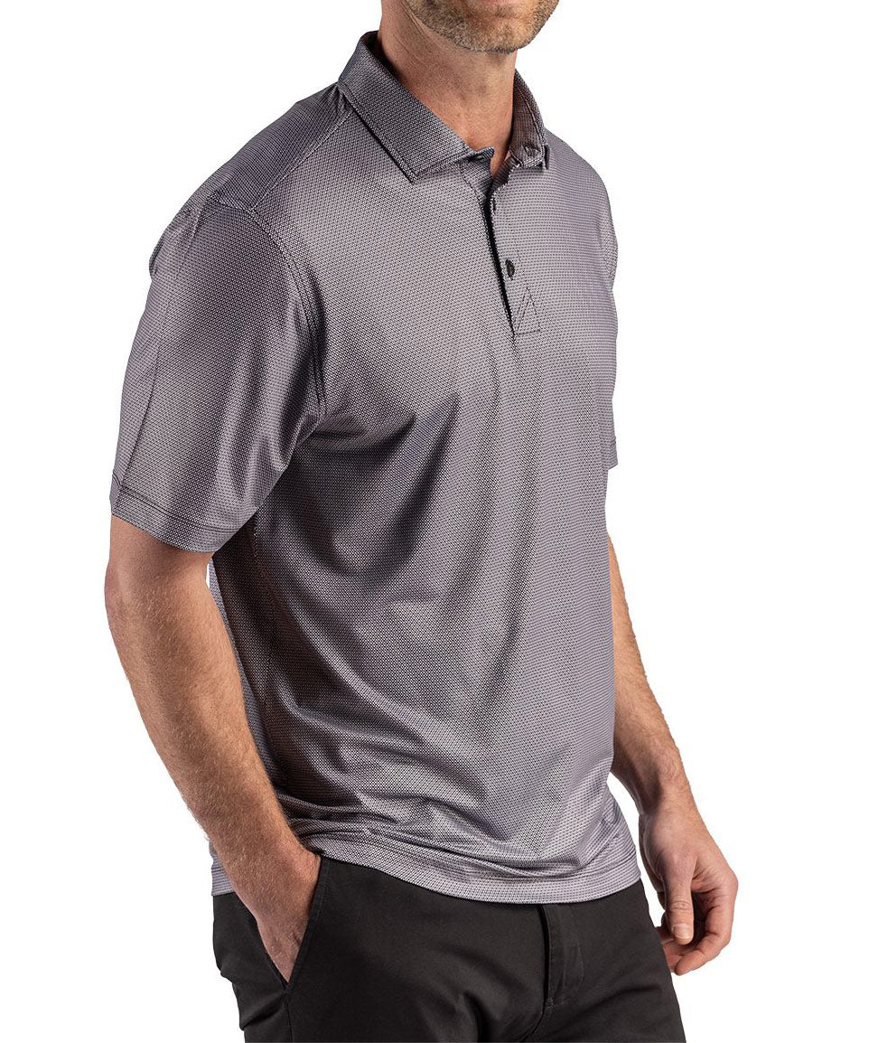 Cutter & Buck Short Sleeve Pike Recycled Lattice Print Polo, Men's Big & Tall