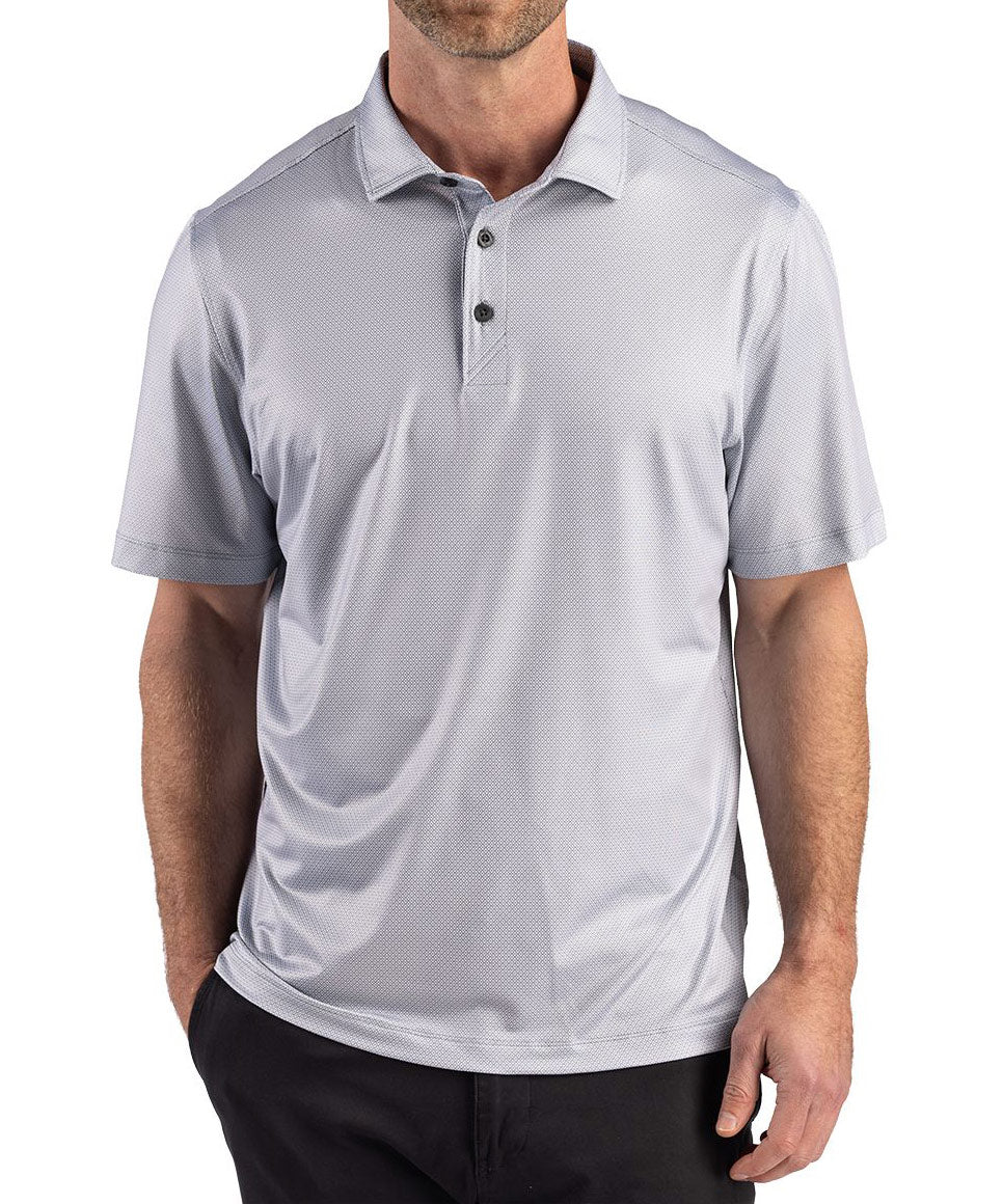 Cutter & Buck Short Sleeve Pike Recycled Lattice Print Polo, Men's Big & Tall