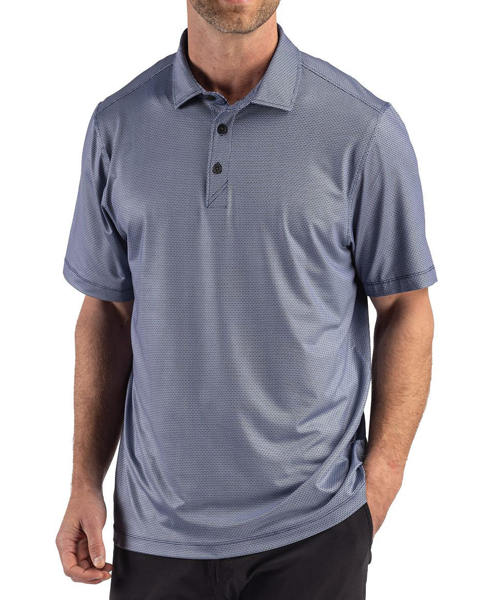 Cutter & Buck Short Sleeve Pike Recycled Lattice Print Polo, Men's Big & Tall