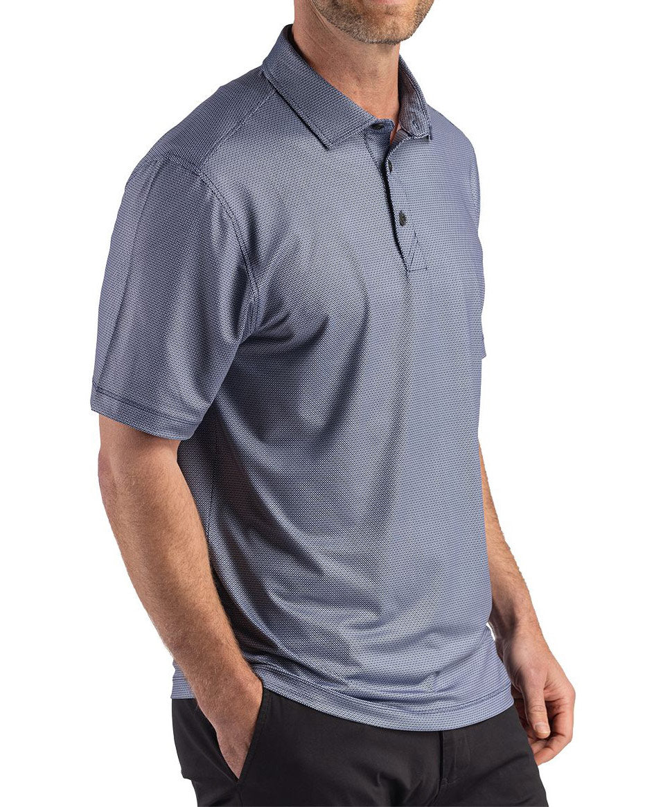 Cutter & Buck Short Sleeve Pike Recycled Lattice Print Polo, Men's Big & Tall