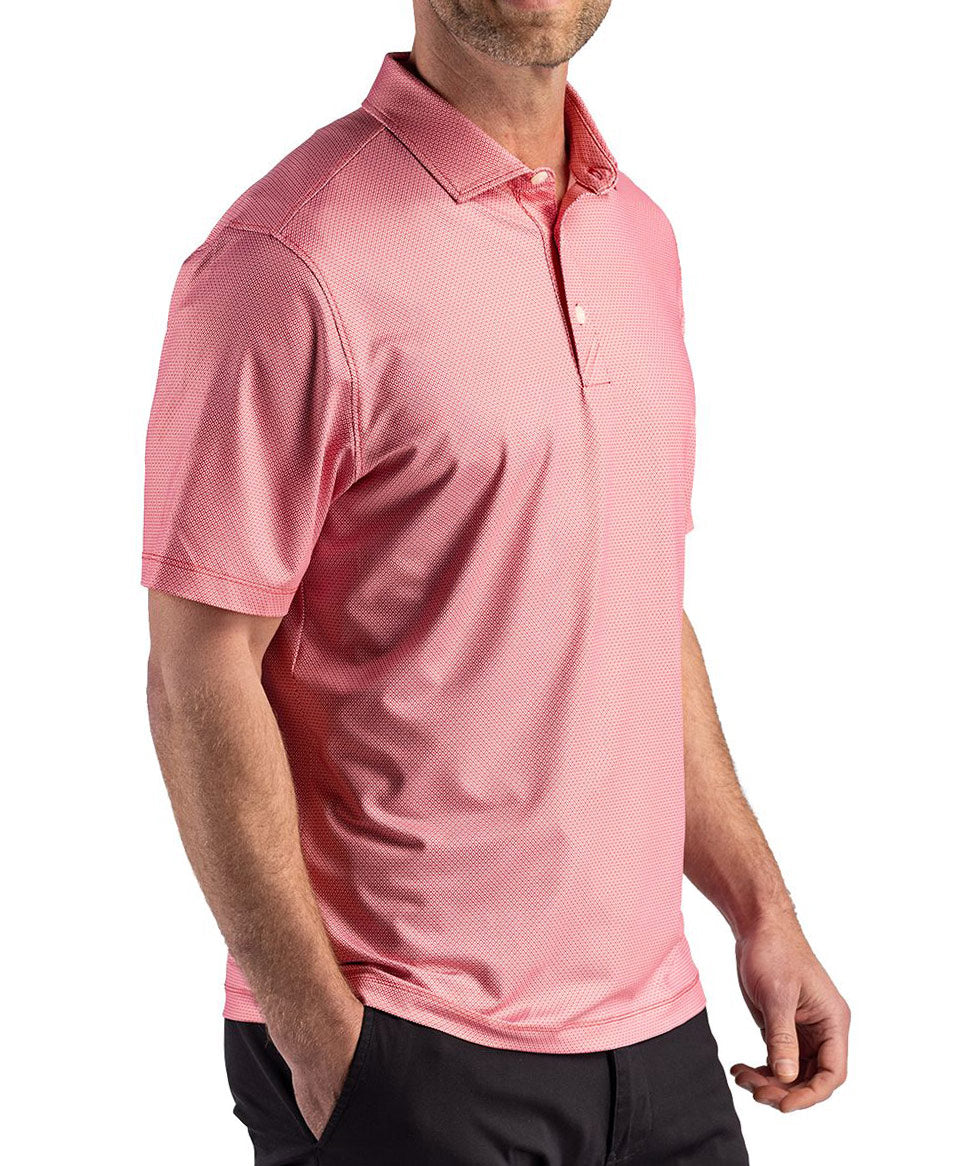 Cutter & Buck Short Sleeve Pike Recycled Lattice Print Polo, Men's Big & Tall