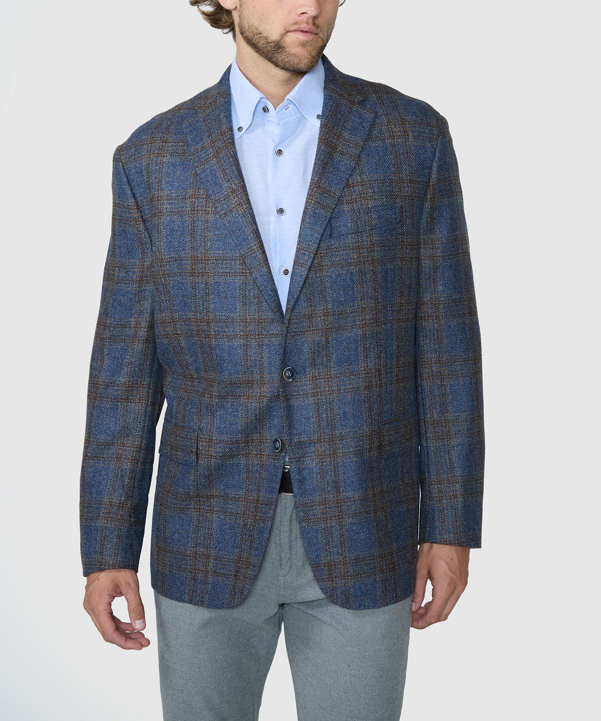 Westport Black Two Button Plaid Sport Coat, Men's Big & Tall