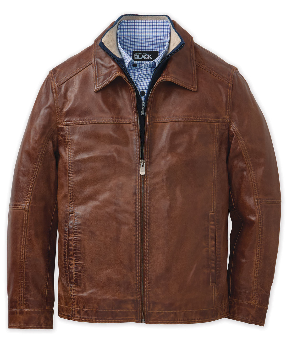 Westport Black Premium Leather Jacket, Men's Big & Tall