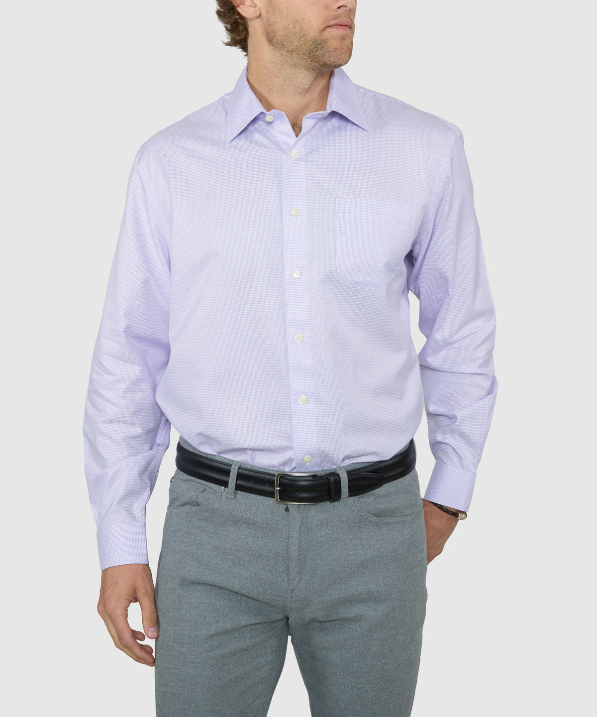 Wilkes & Riley Long Sleeve Houndstooth Twill Shirt, Men's Big & Tall