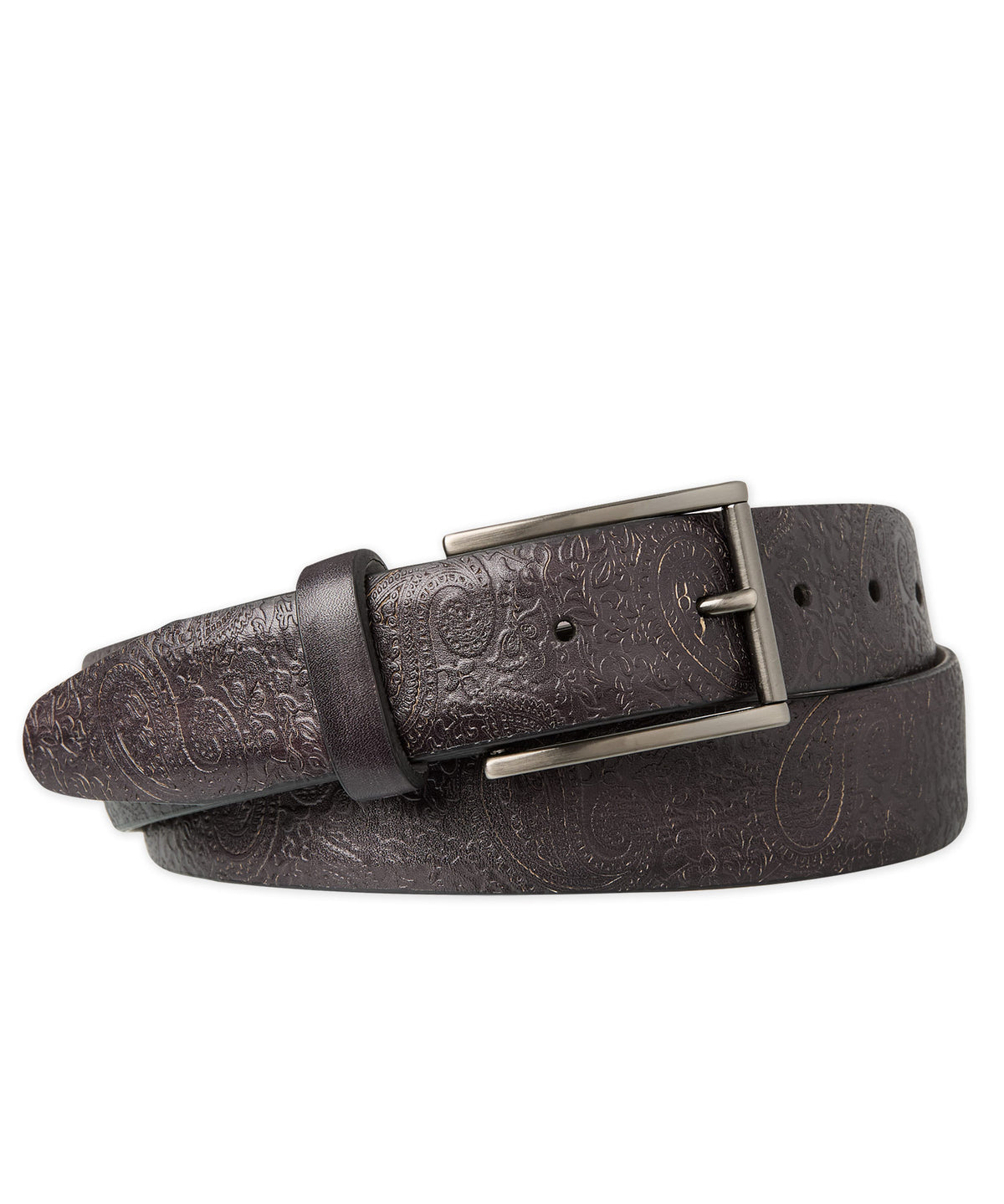 Westport Black 35mm Paisley Aviation Belt, Men's Big & Tall