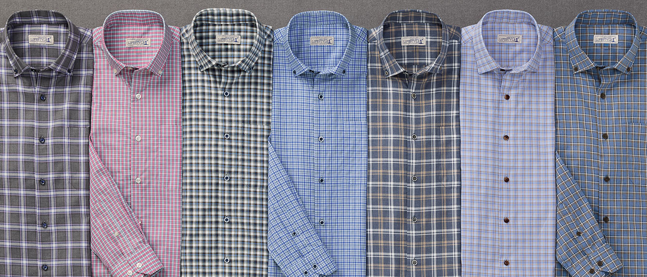 Long-Sleeve Plaid Sport Shirts by Westport Lifestyle
