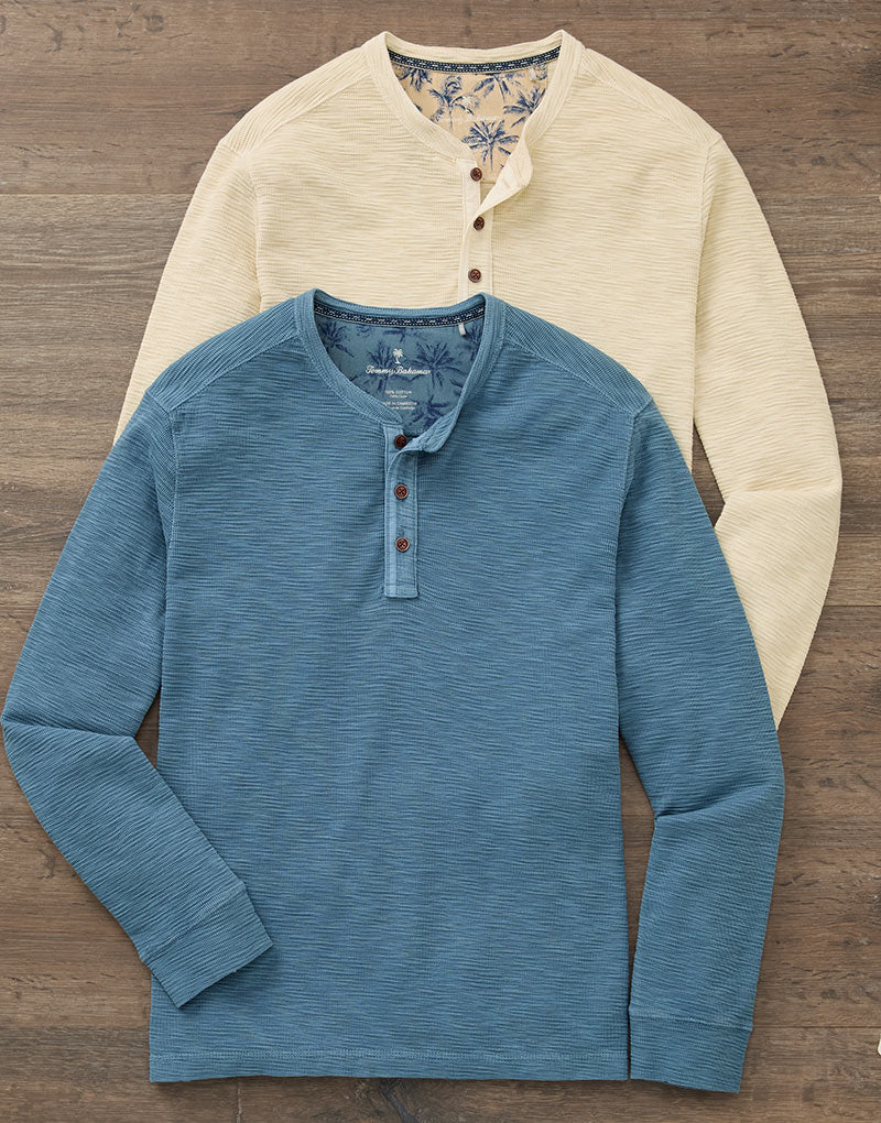 Tommy Bahama Long Sleeve Port Oasis Henley Pullover