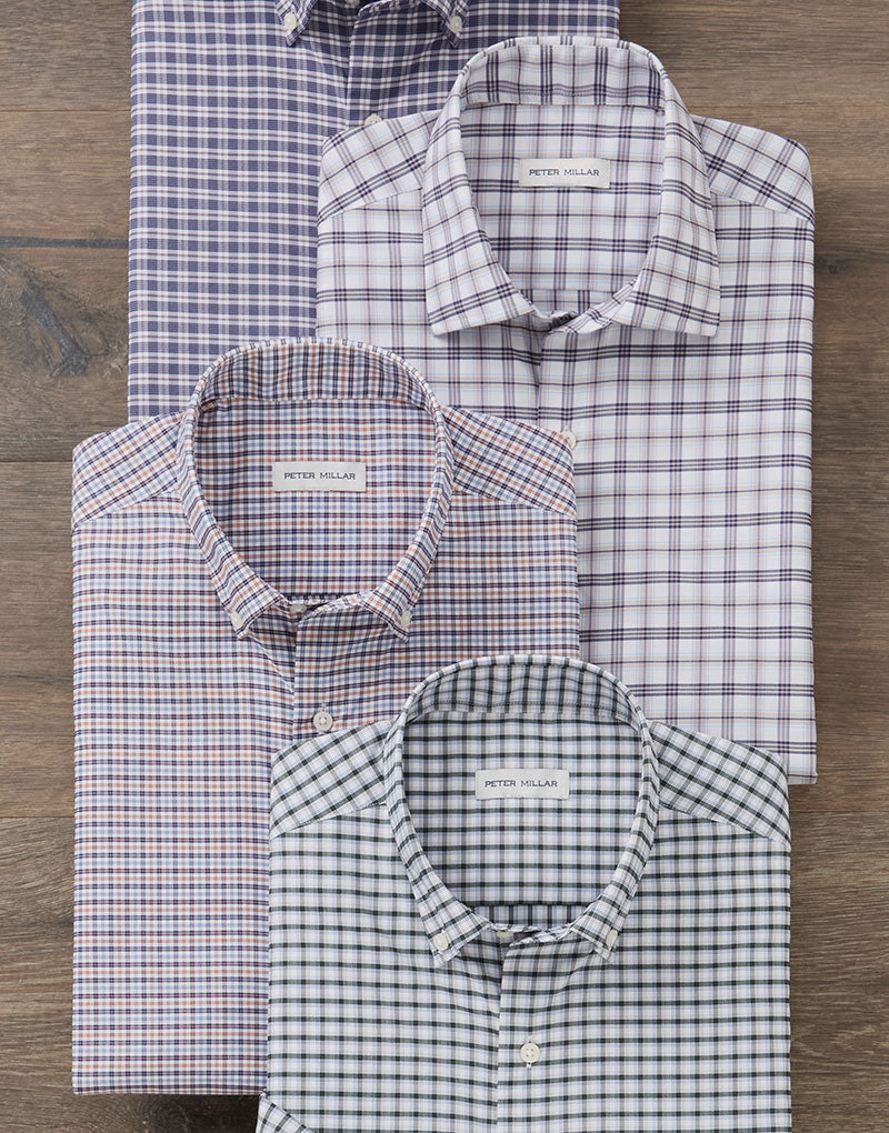 Peter Millar Long-Sleeve Performance Twill Sport Shirts