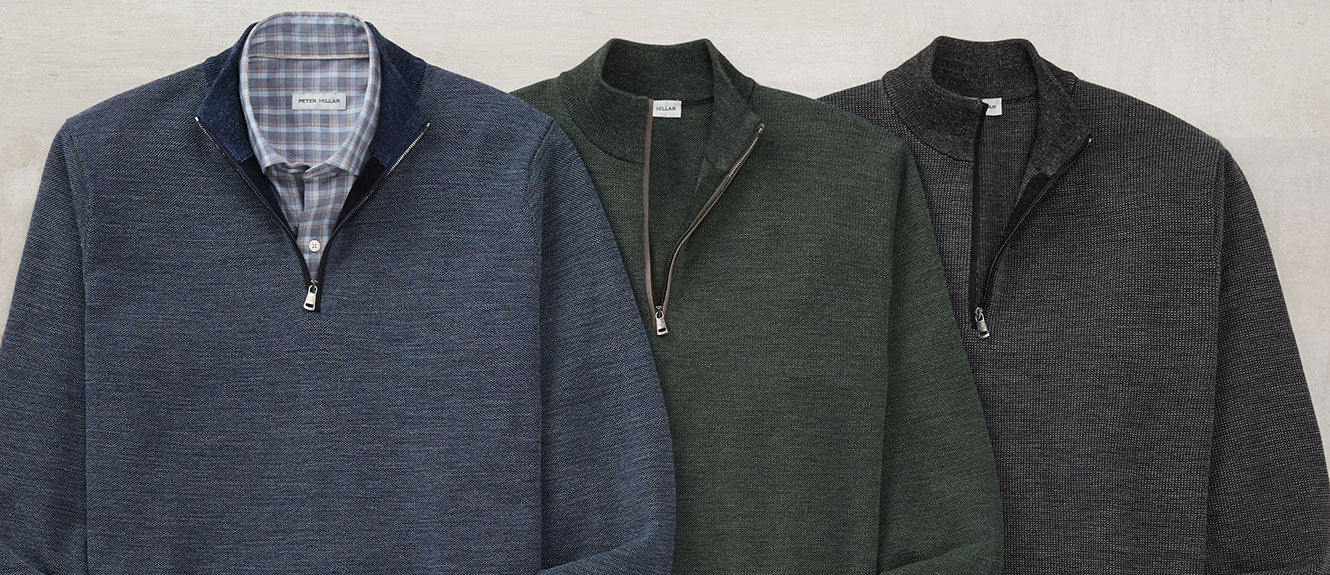 Peter Millar Blair Birdseye Quarter-Zip Pullover