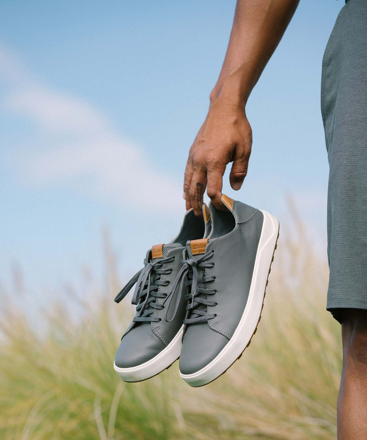 Olukai Wai Alae Leather Golf Lace Up Shoe, Men's Big & Tall