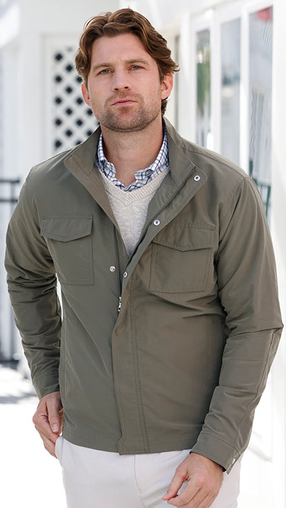 Male model wearing Peter Millar Rambler Field Jacket
, Men's Big & Tall